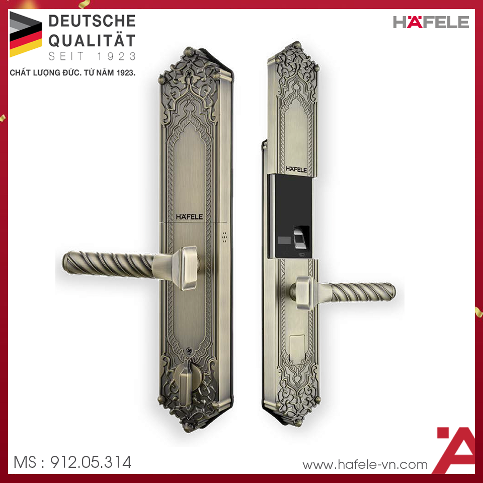 Khóa Điện Tử EL10K Màu Đồng Mờ Cổ Hafele 912.05.314
