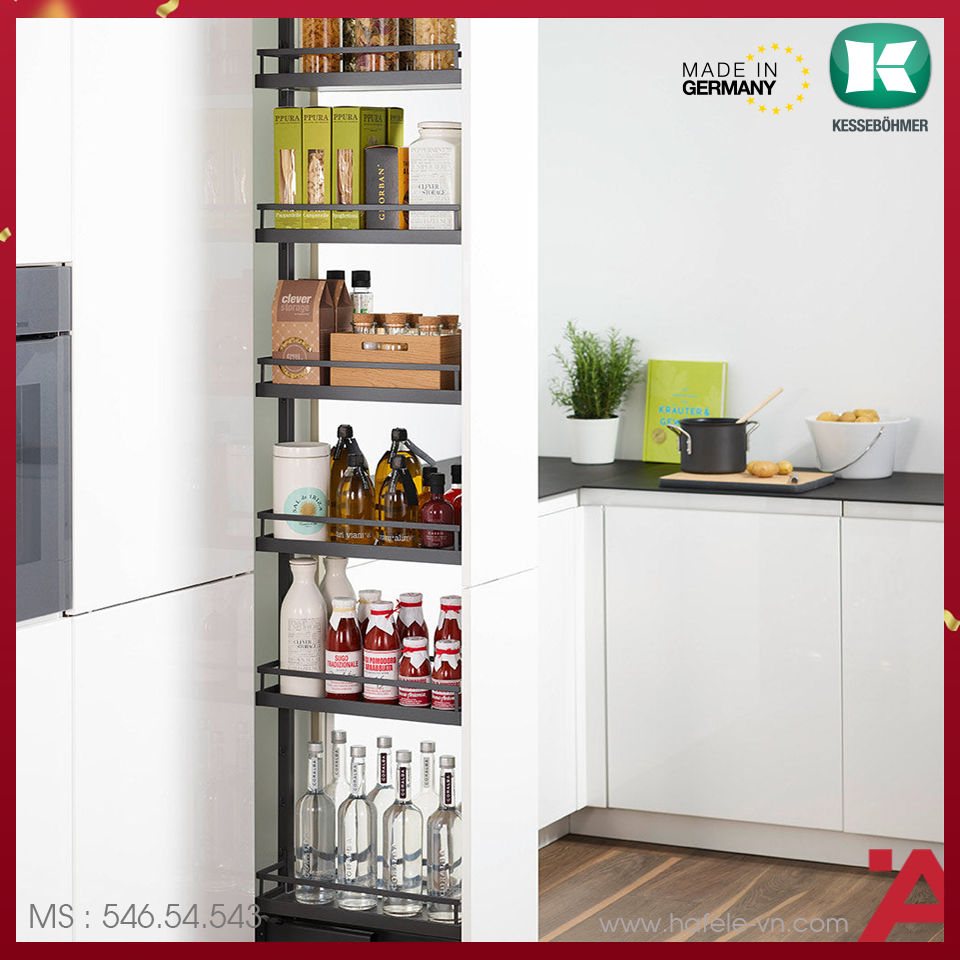 Tủ Đồ Khô 400mm Dispensa 90º Hafele 546.54.543