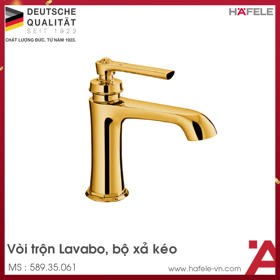 Vòi Trộn Lavabo Kyoto 100 Có Xả Kéo Hafele 589.35.061