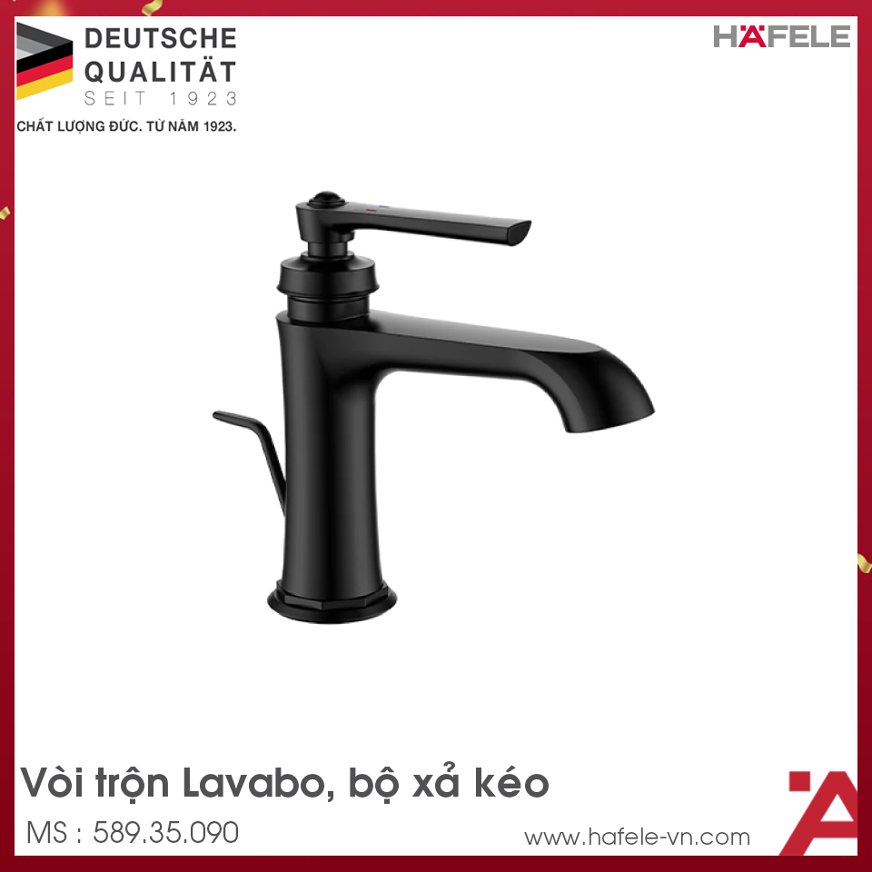 Vòi Trộn Lavabo Kyoto 100 Có Xả Kéo Hafele 589.35.090