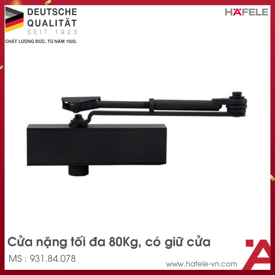 Tay Đẩy Hơi Cùi Chỏ 80Kg Hafele 931.84.078
