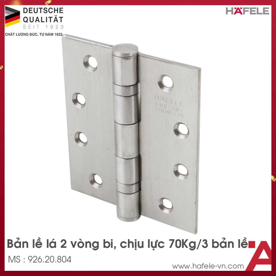 Bản Lề Lá 2 Vòng Bi 70Kg Hafele 926.20.804