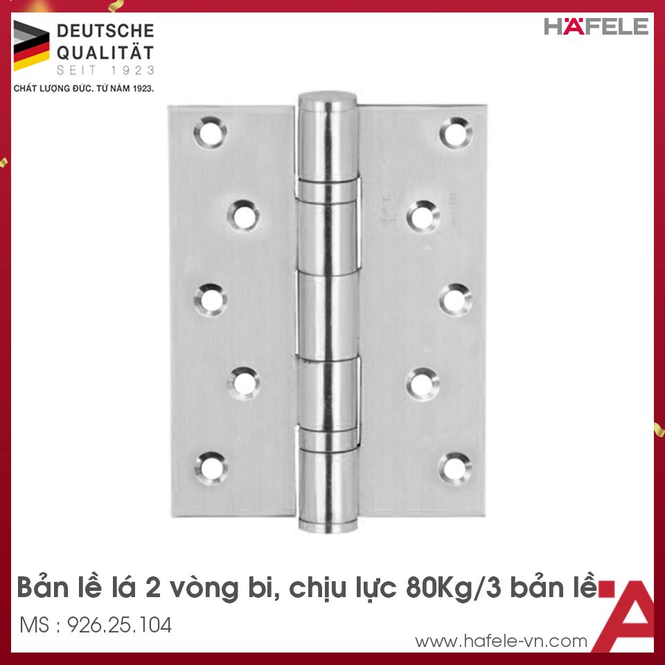 Bản Lề Lá 2 Vòng Bi 80Kg Hafele 926.25.104