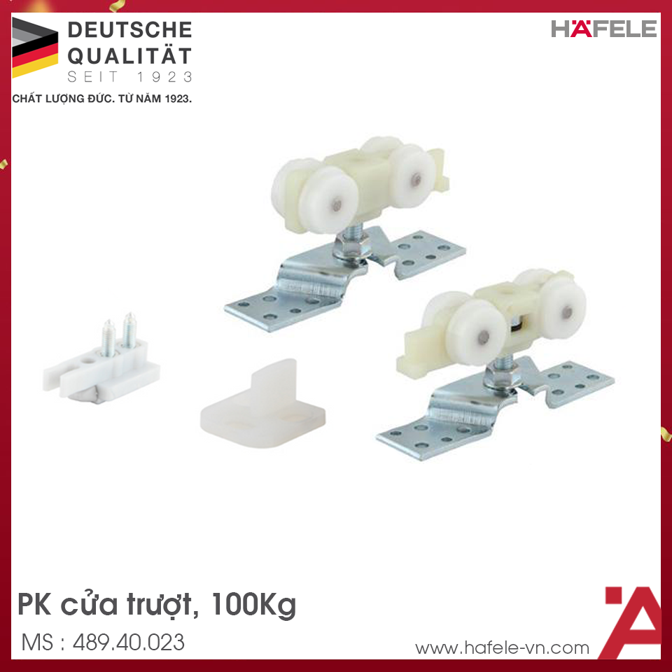 Bộ Phụ Kiện Cửa Trượt 100Kg Silent 100/A Hafele 489.40.023