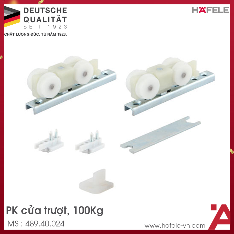 Bộ Phụ Kiện Cửa Trượt 100Kg Silent 100/B Hafele 489.40.024