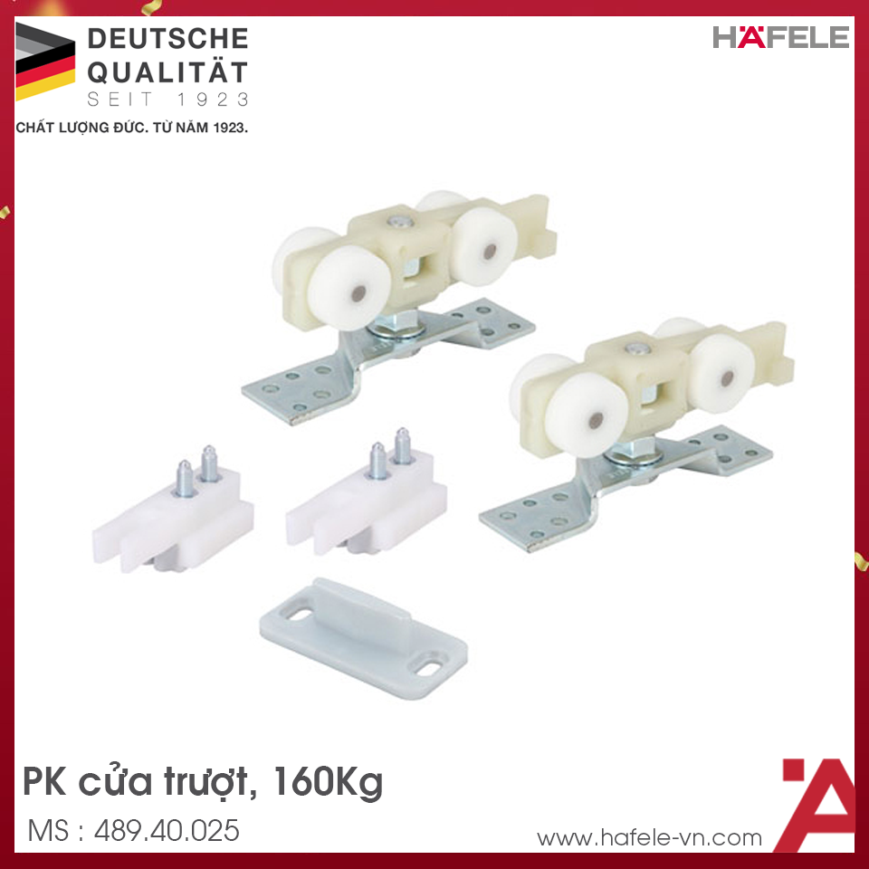 Bộ Phụ Kiện Cửa Trượt 160Kg Silent 160/A Hafele 489.40.025