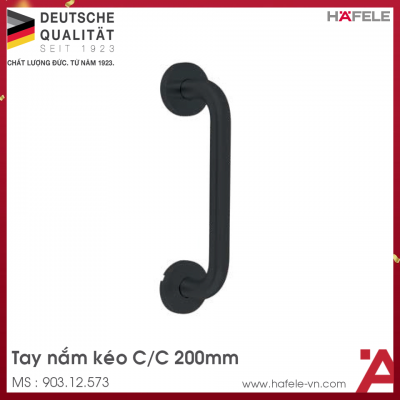 Tay Nắm Kéo Màu Đen C/C 200mm Hafele 903.12.573