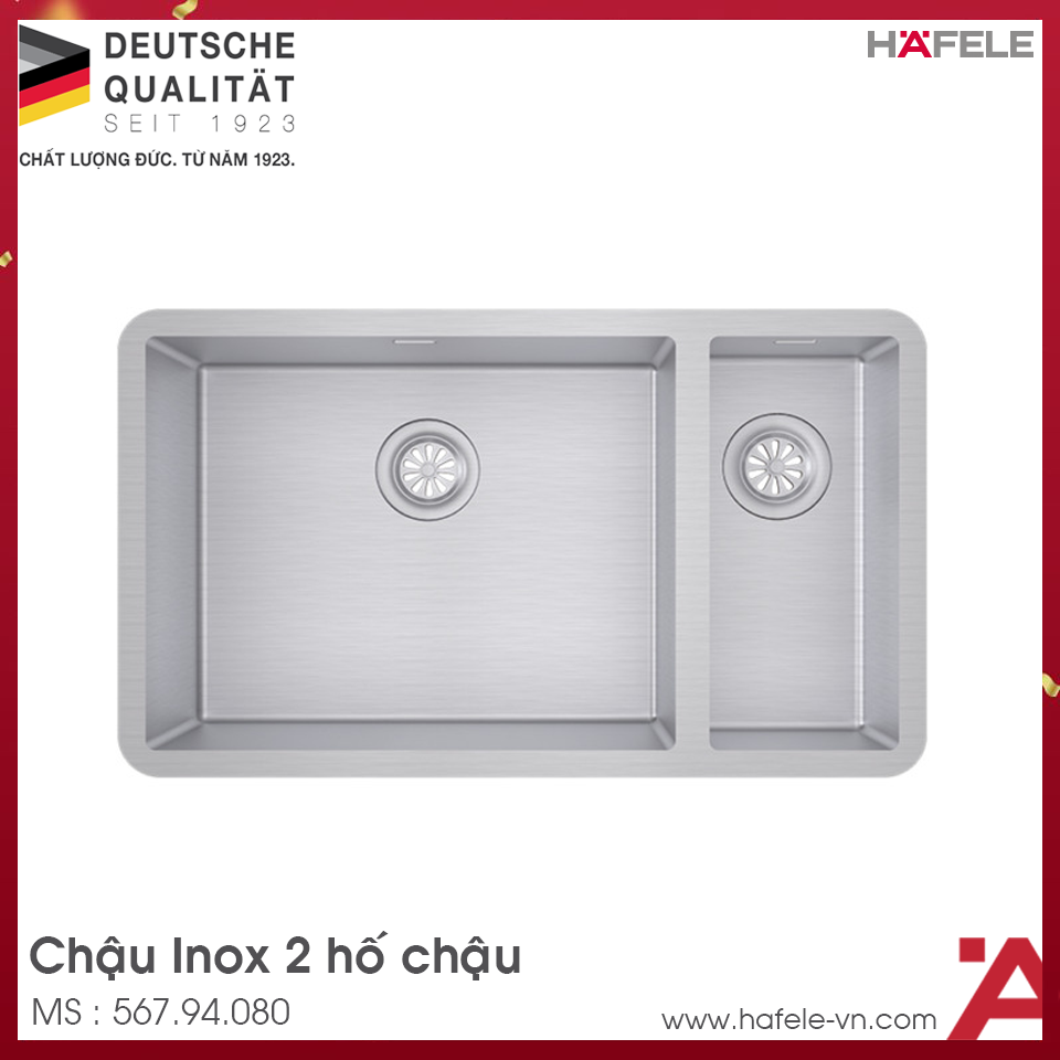 Chậu Rửa Inox HS21-SSN2S80P Hafele 567.94.080