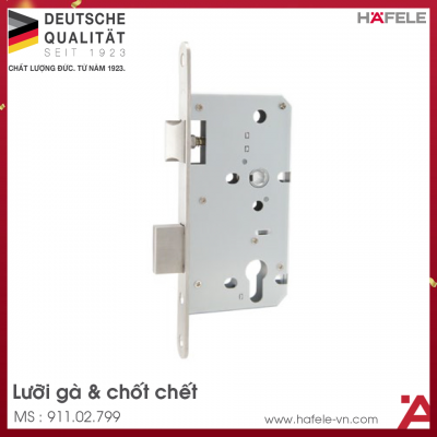 Thân Khóa Lưỡi Gà Chốt Chết C/C 72mm Hafele 911.02.799