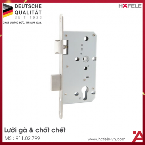 Thân Khóa Lưỡi Gà Chốt Chết C/C 72mm Hafele 911.02.799