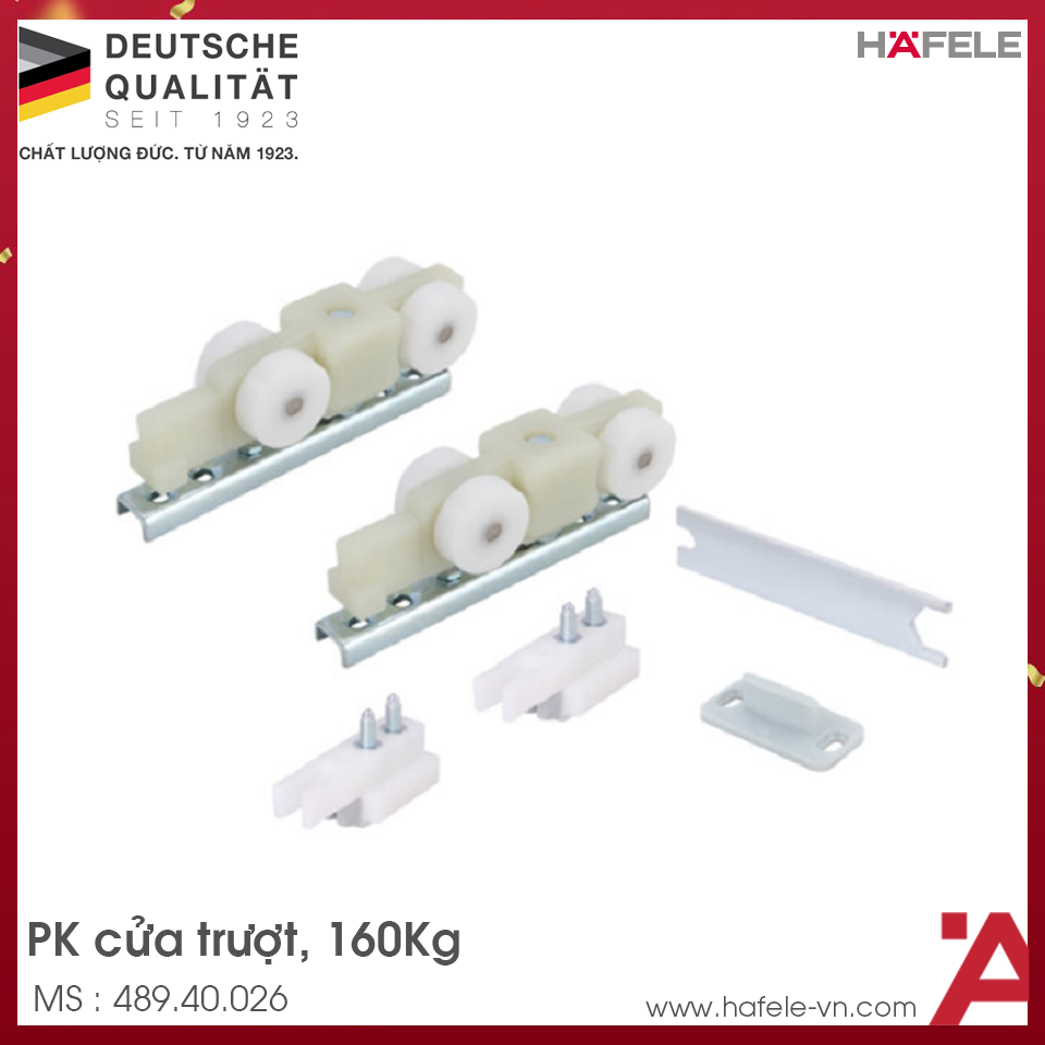 Bộ Phụ Kiện Cửa Trượt 160Kg Silent 160/B Hafele 489.40.026