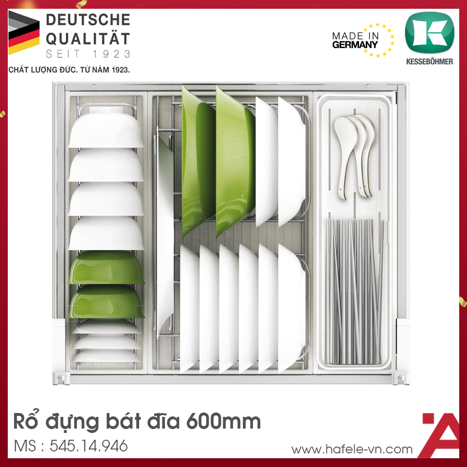 Rổ Đựng Bát Đĩa 600mm DiningAgent Hafele 545.14.946