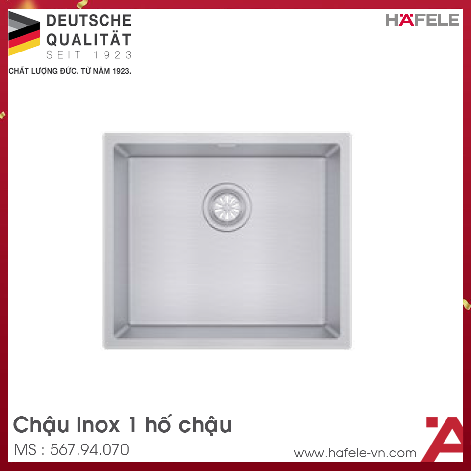 Chậu Rửa Inox HS21-SSN1S60P Hafele 567.94.070