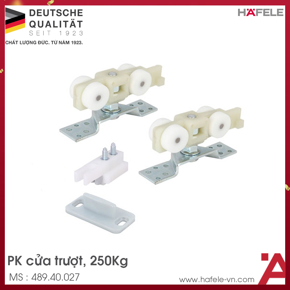 Bộ Phụ Kiện Cửa Trượt 250Kg Silent 250/A Hafele 489.40.027