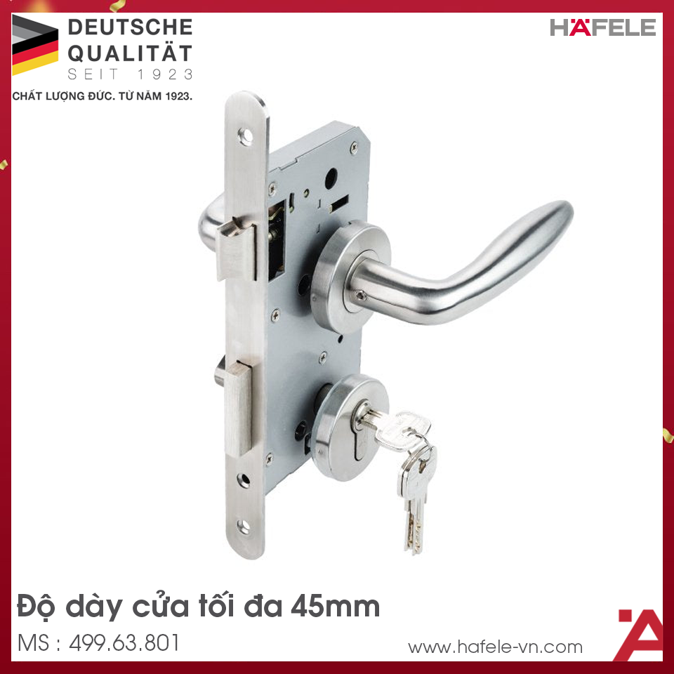 Bộ Khóa Tay Nắm Nắp Chụp Hafele 499.63.801