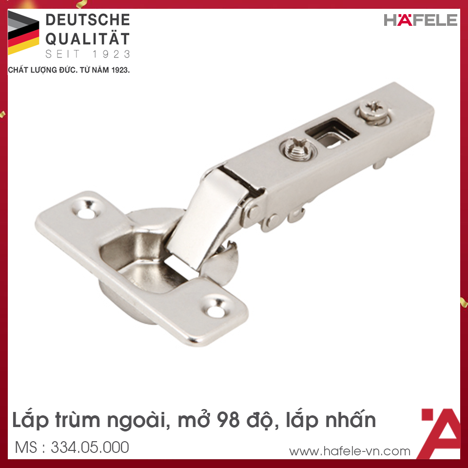 Bản Lề Trùm Ngoài Metalla SM 98º Hafele 334.05.000