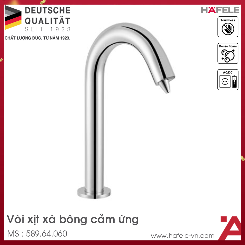 Vòi Xịt Xà Bông Cảm Ứng Đặt Bàn H215 Hafele 589.64.060