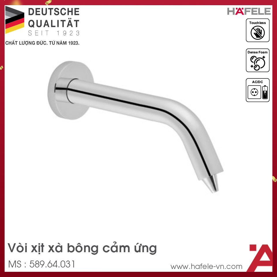 Vòi Xịt Xà Bông Cảm Ứng Gắn Tường L185 Hafele 589.64.031