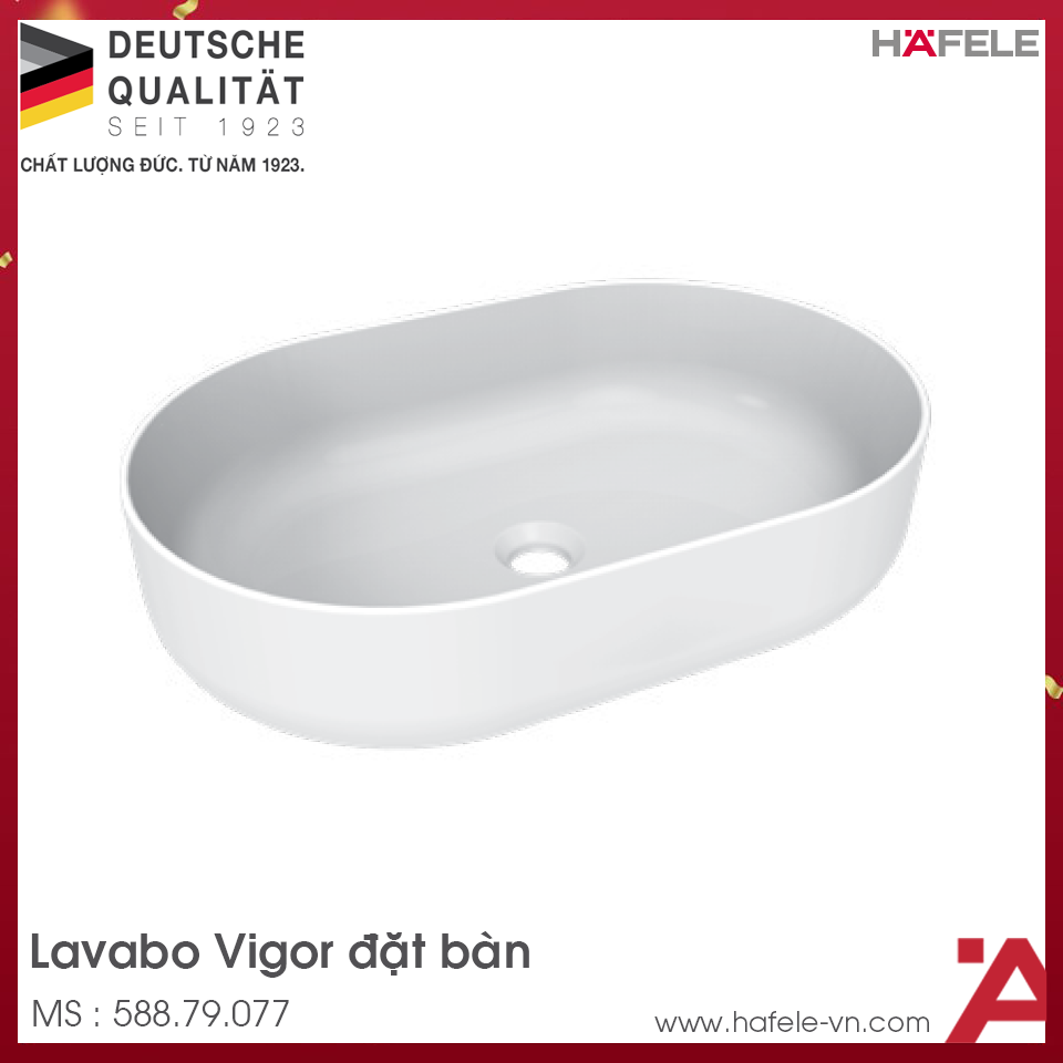 Chậu Rửa Mặt Lavabo Đặt Bàn Vigor Hafele 588.79.077