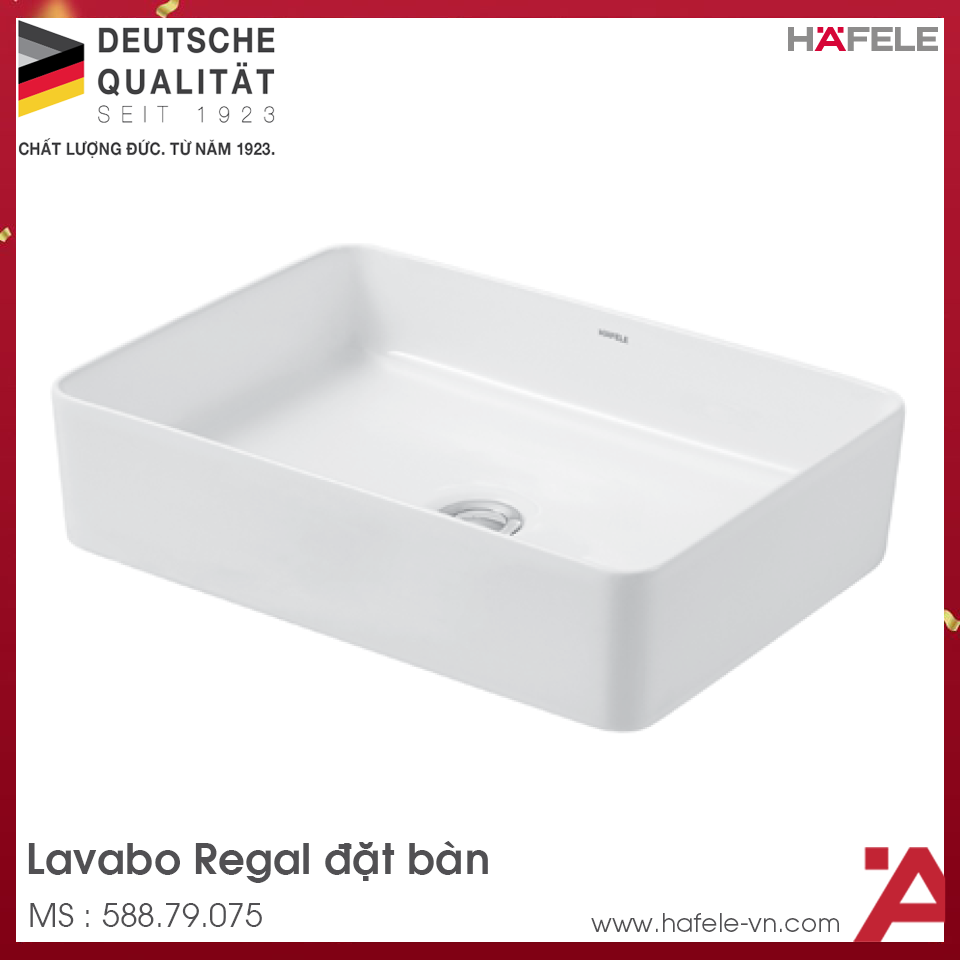 Chậu Rửa Mặt Lavabo Đặt Bàn Regal Hafele 588.79.075