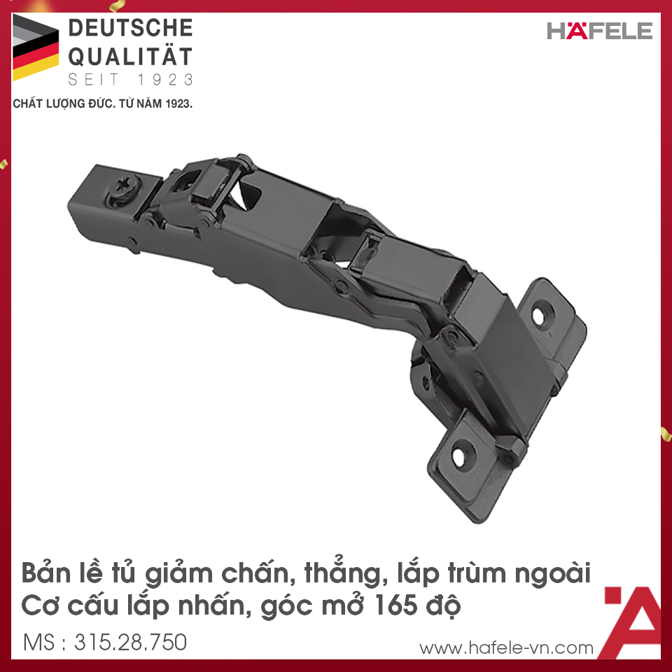 Bản Lề Trùm Ngoài Metalla SM 165º Hafele 315.28.750