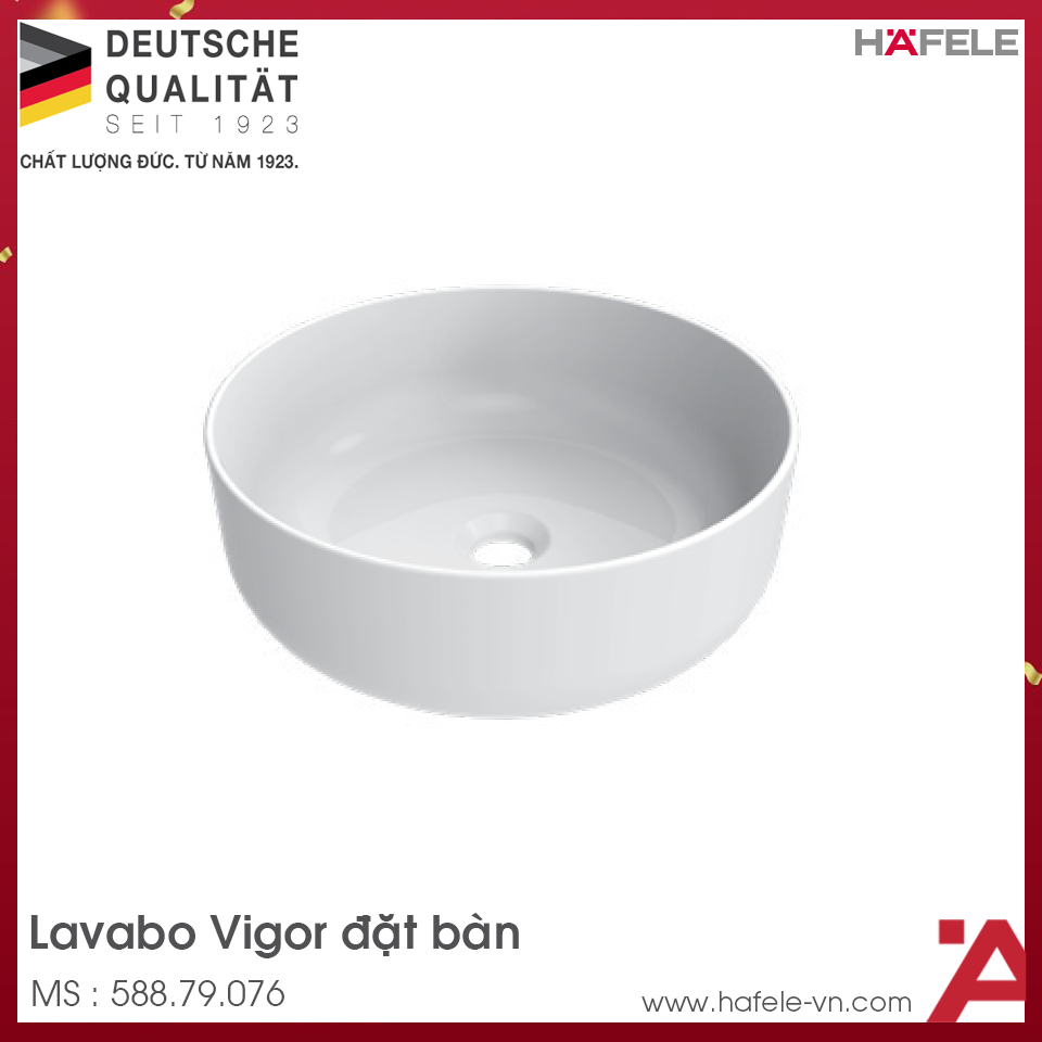 Chậu Rửa Mặt Lavabo Đặt Bàn Vigor Hafele 588.79.076