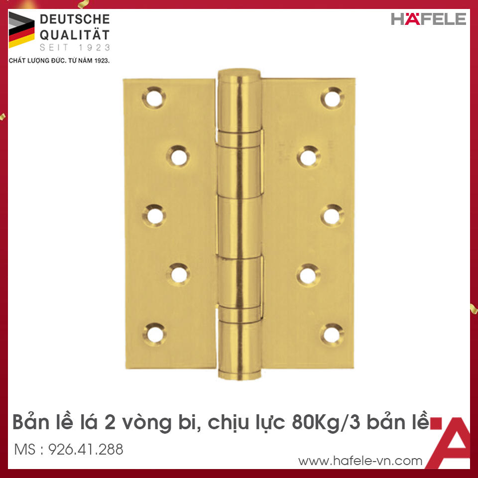 Bản Lề Lá 2 Vòng Bi 80Kg Hafele 926.41.288