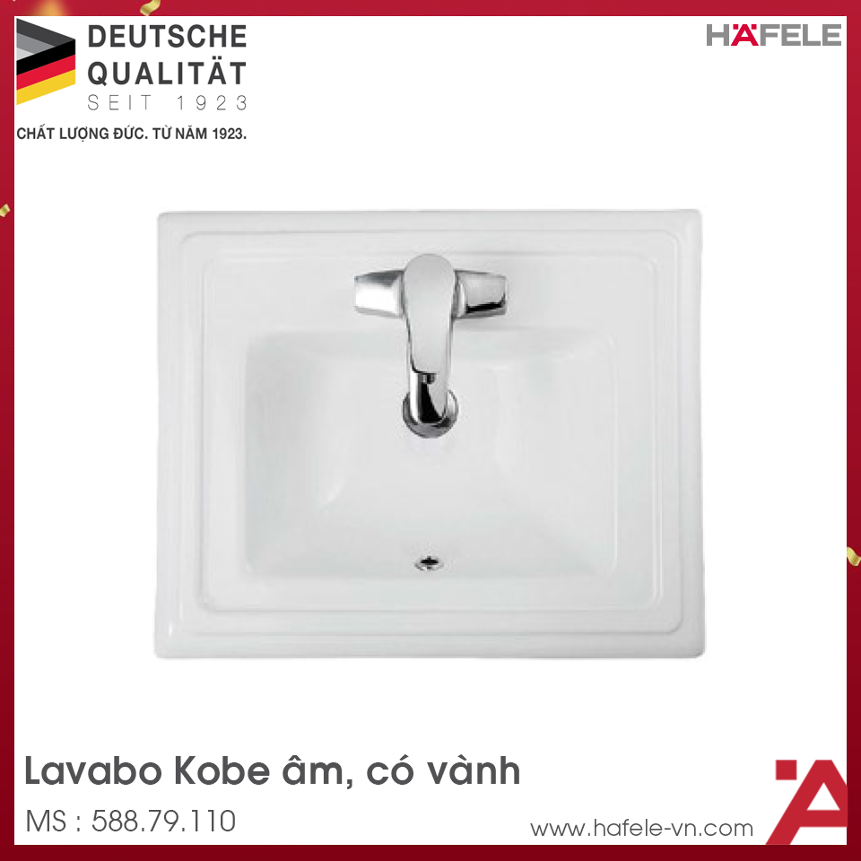 Chậu Rửa Mặt Lavabo Âm Có Vành Kyoto Hafele 588.79.110