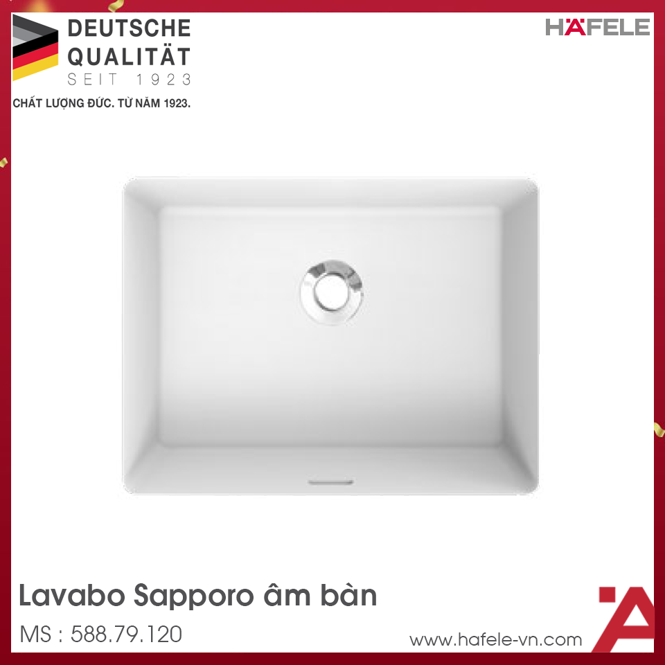 Chậu Rửa Mặt Lavabo Âm Bàn Sapporo Hafele 588.79.120