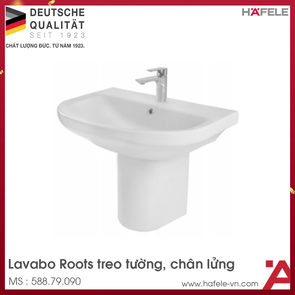 Chậu Lavabo Treo Tường Chân Lửng  Roots Hafele 588.79.090