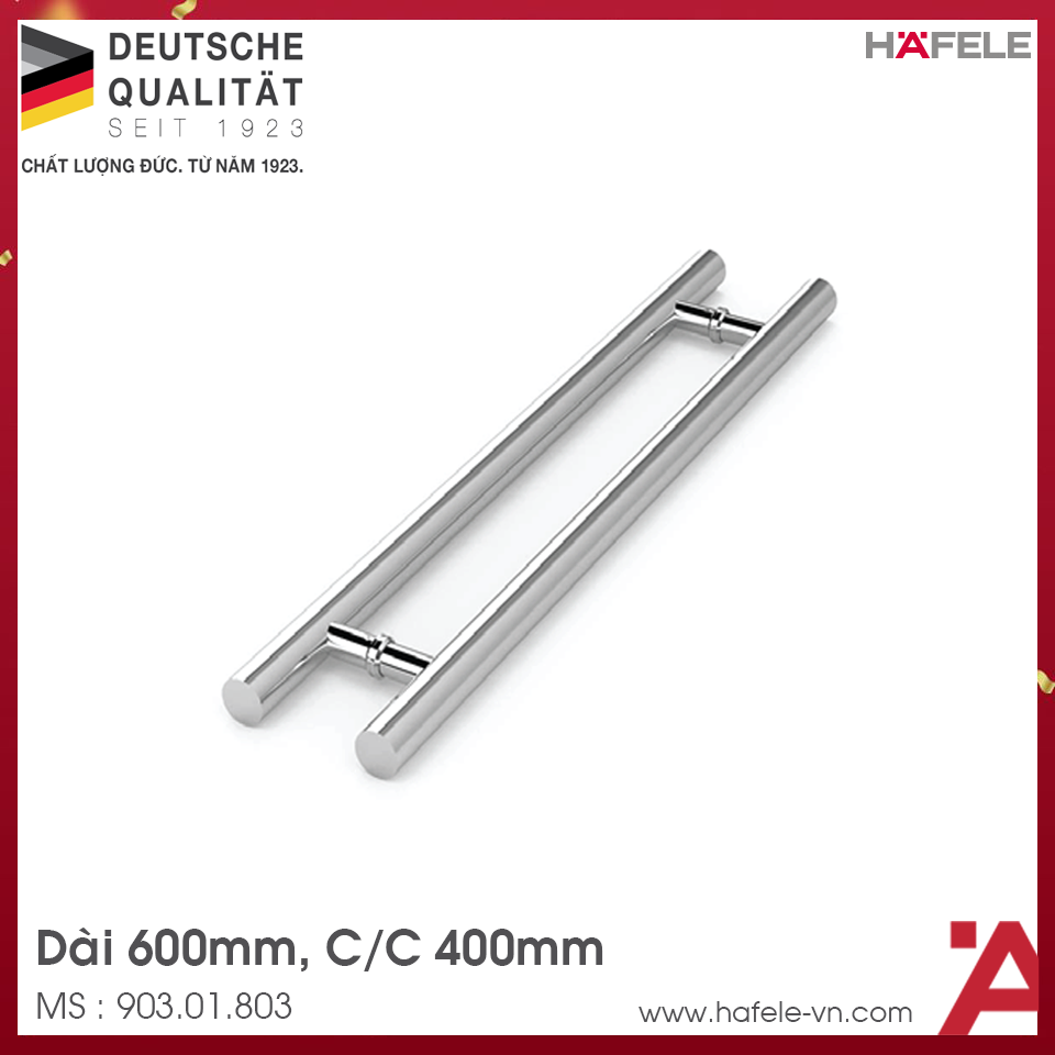 Tay Nắm Kéo Chữ H Dài 600mm Hafele 903.01.803