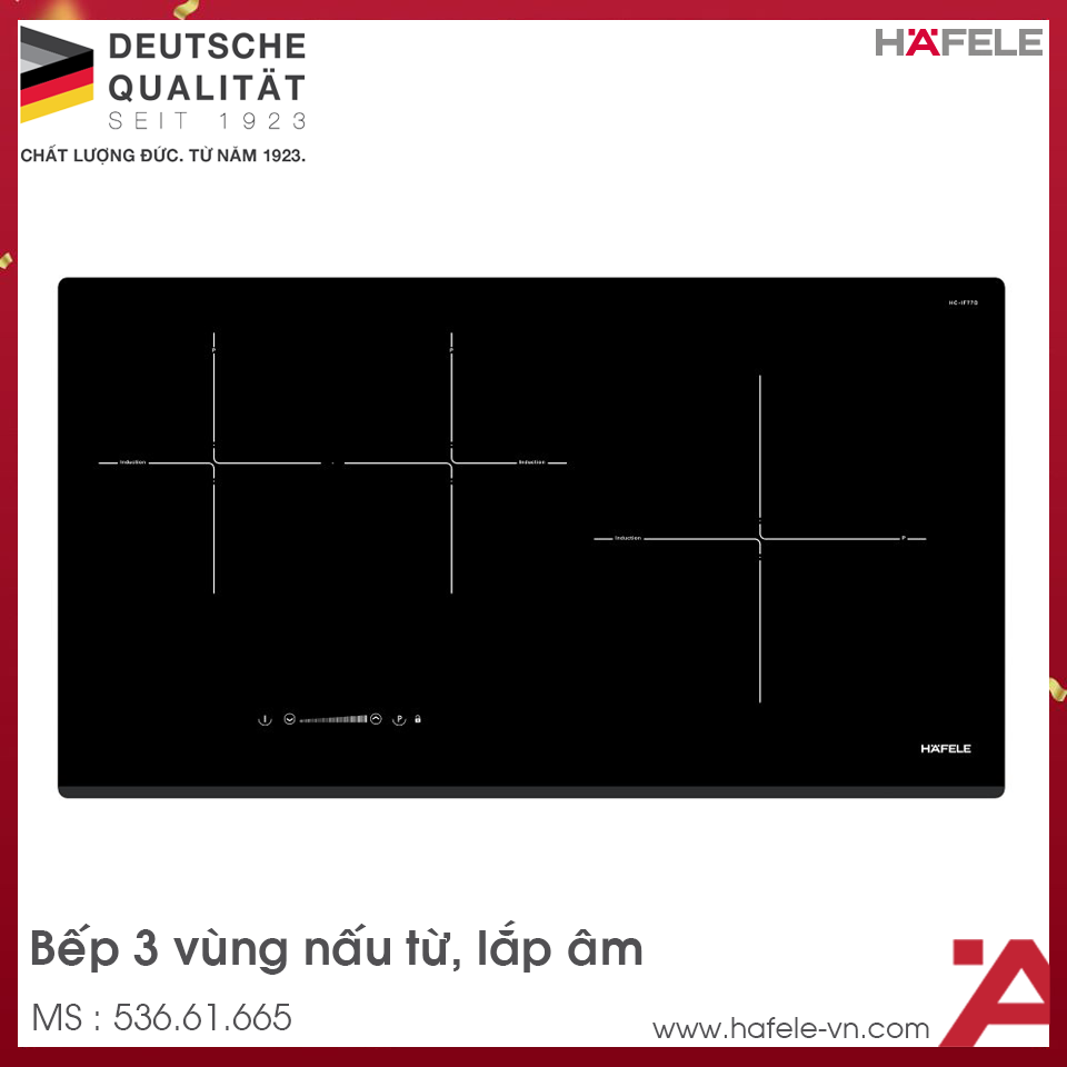 Bếp Từ 3 Vùng Nấu HC-IF77D Hafele 536.61.665