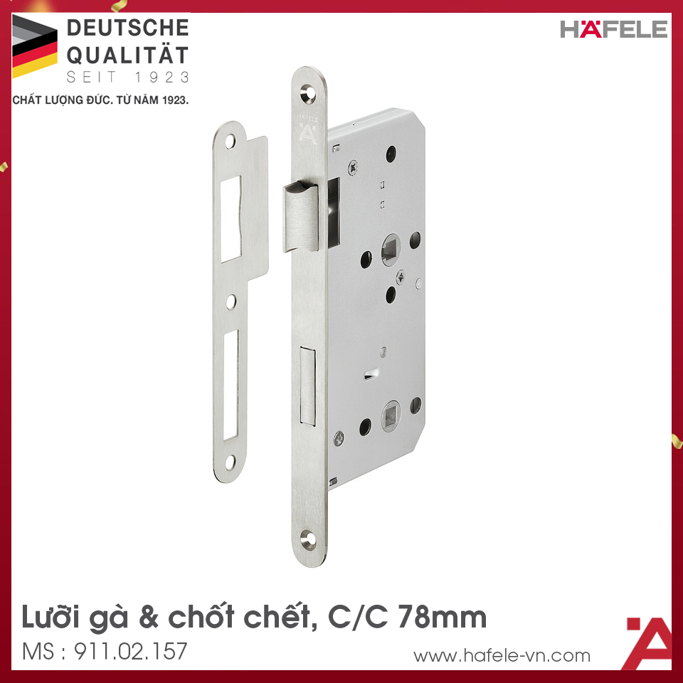 Thân Khóa Phòng Tắm C/C 78mm Hafele 911.02.157