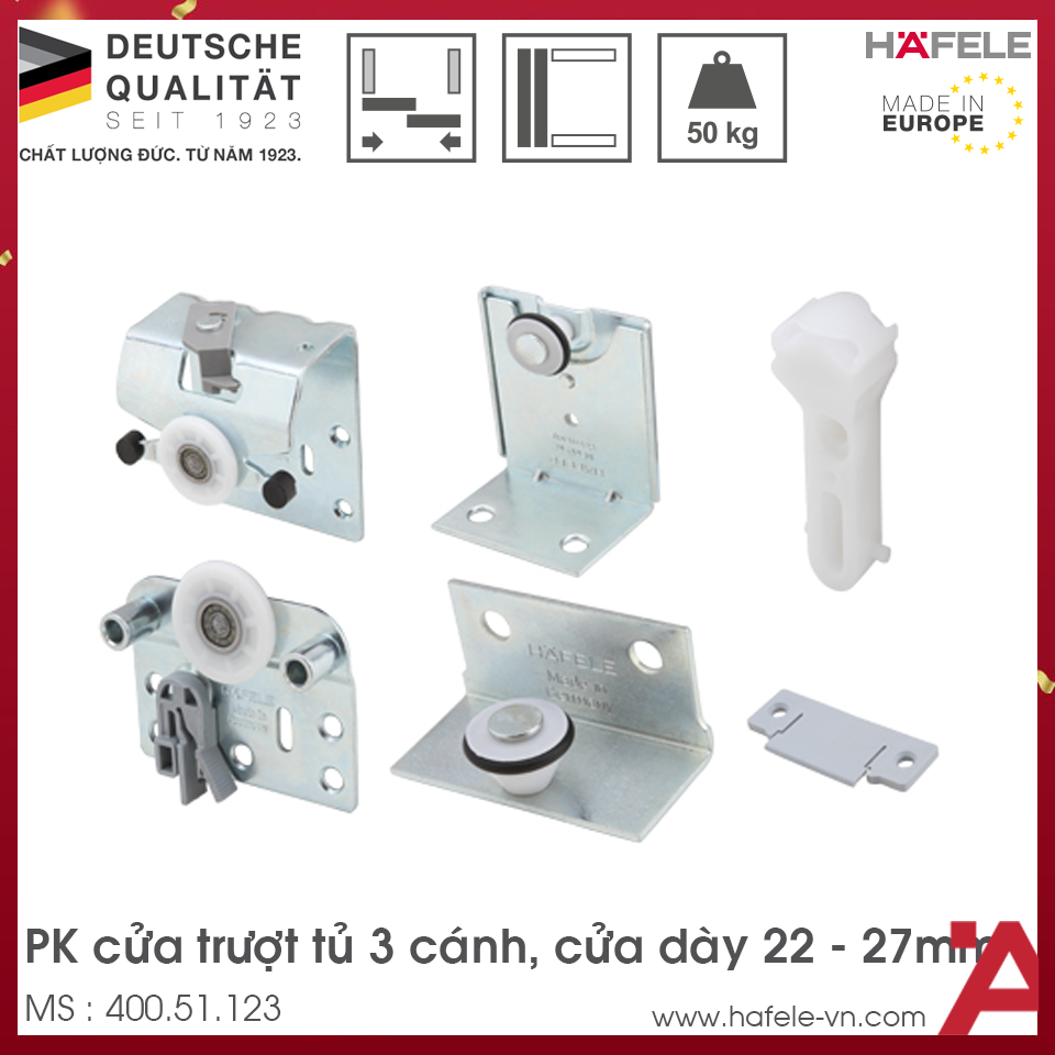 Phụ Kiện Cửa Trượt Tủ Slido Classic 50VFSR Hafele 400.51.123