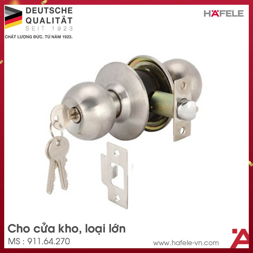 Khóa Tay Nắm Tròn Cửa Kho Loại Lớn Hafele 911.64.270