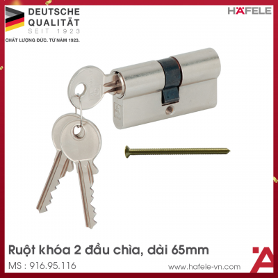 Ruột Khóa 2 Đầu Chìa 65mm Hafele 916.95.116