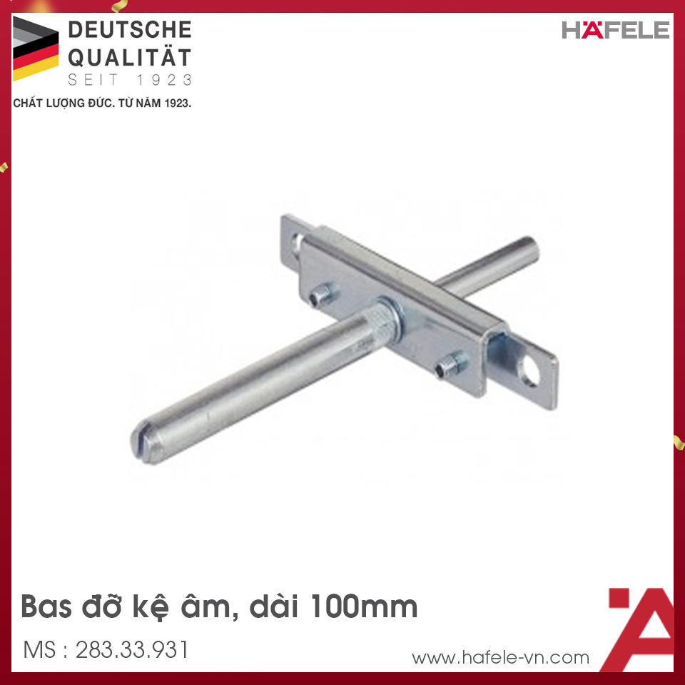 Chốt Bas Đỡ Kệ Âm 100mm Hafele 283.33.931