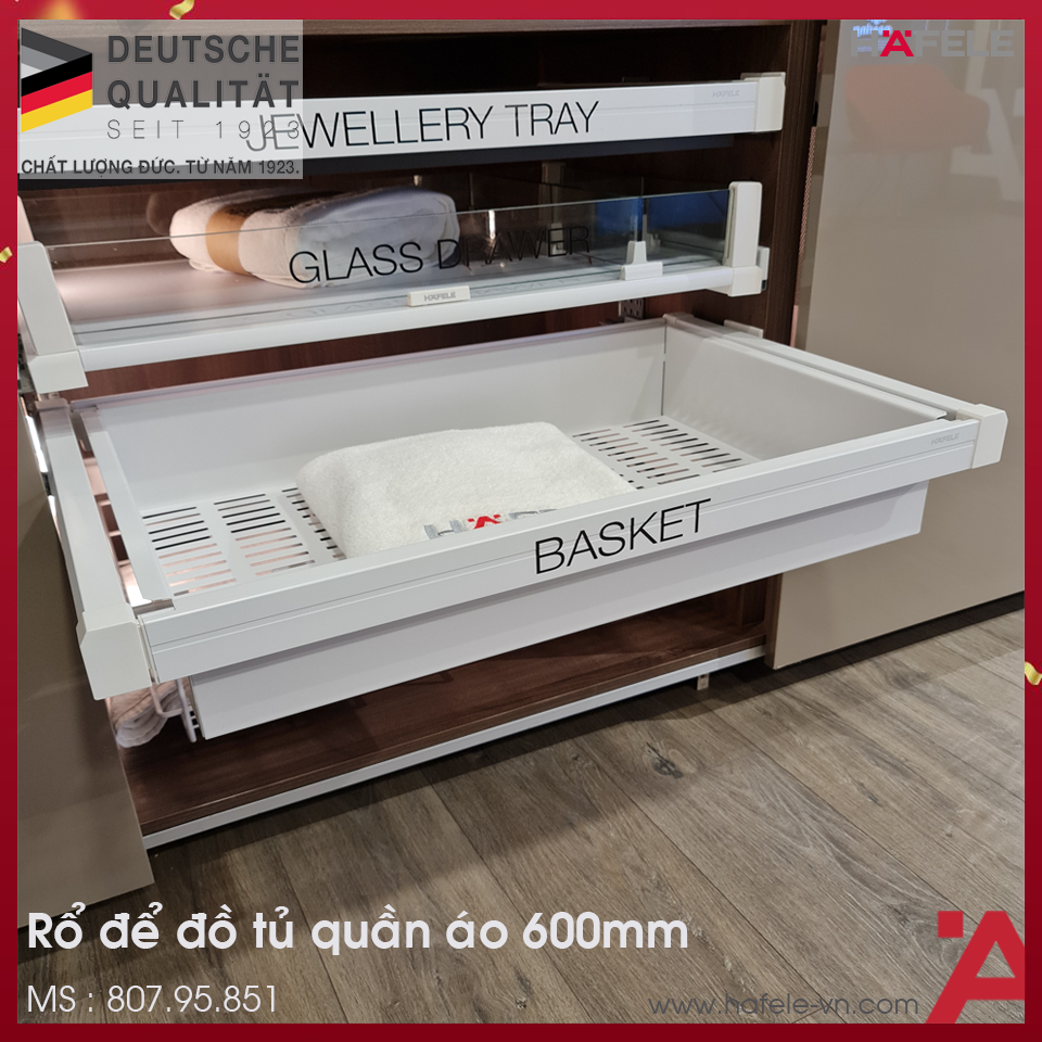 Rổ Kim Loại 600mm Màu Trắng Hafele 807.95.851