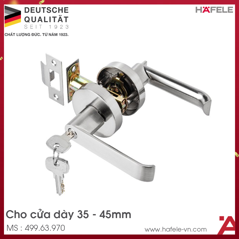 Bộ Khóa Tay Nắm Gạt Cửa Đi Hafele 499.63.970