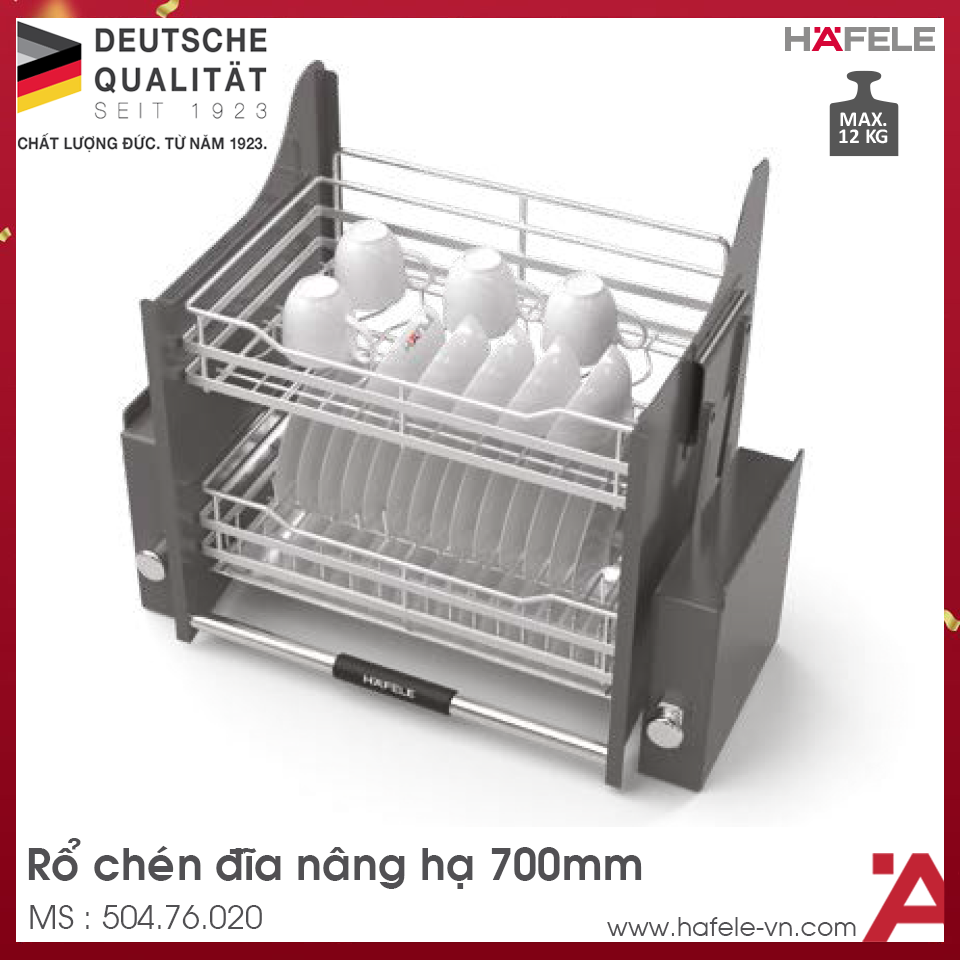 Rổ Chén Di Động Lento 700mm Hafele 504.76.020