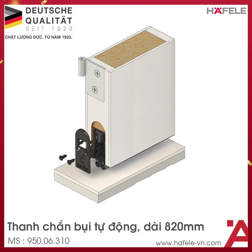 Thanh Chắn Bụi Tự Động RP127Si 820mm Hafele 950.06.310