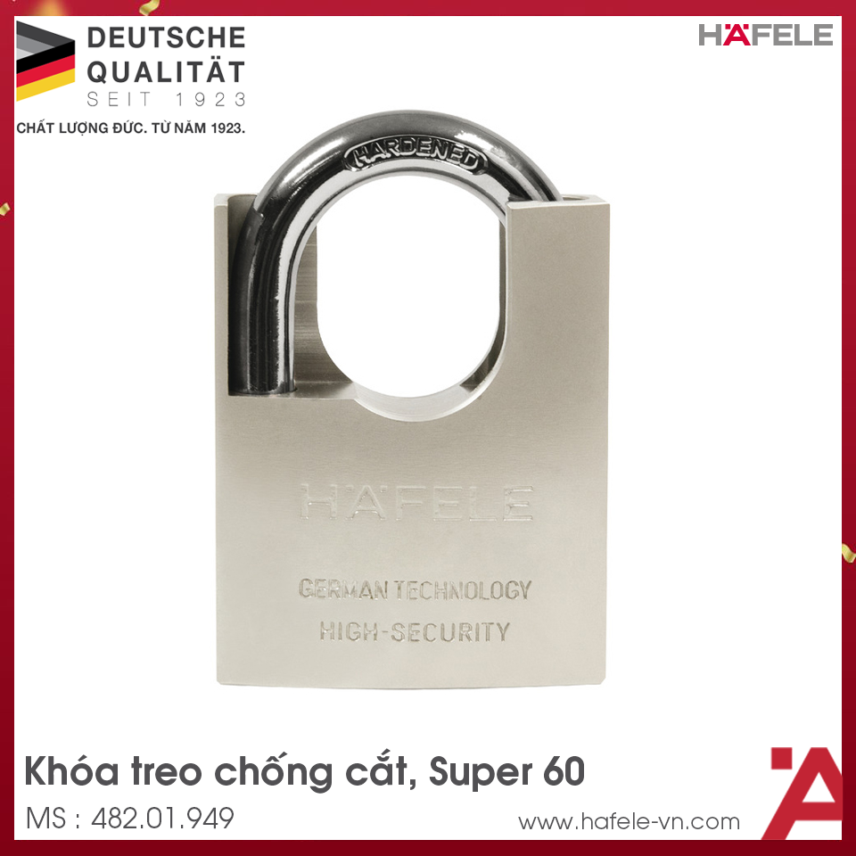 Khóa Treo Chốt Cắt Super 60mm Hafele 482.01.949