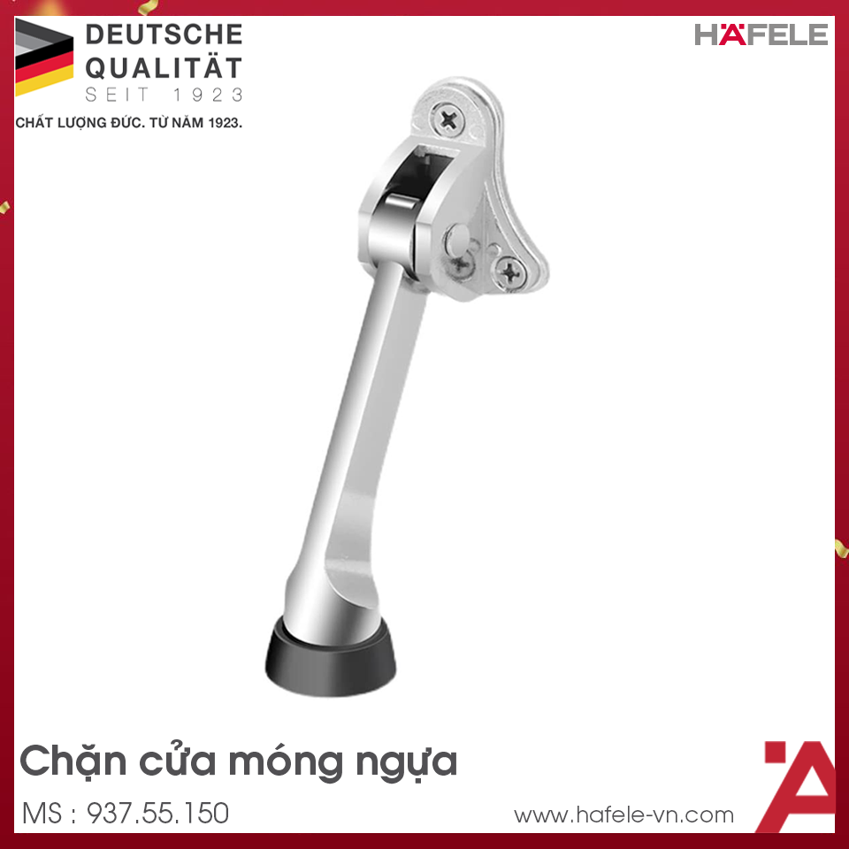 Chặn Cửa Móng Ngựa Inox Mờ Hafele 937.55.150