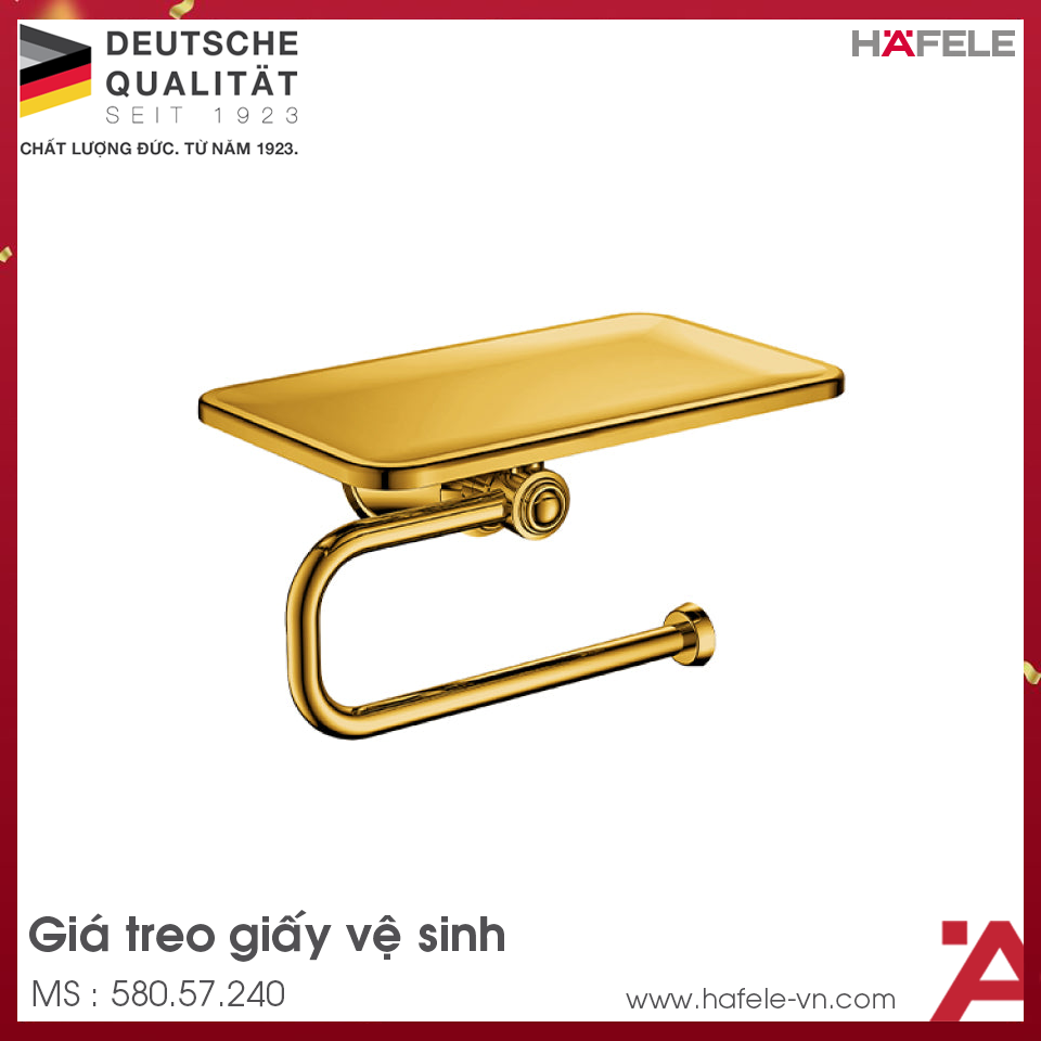 Giá Treo Giấy Vệ Sinh Có Kệ Kyoto Hafele 580.57.240