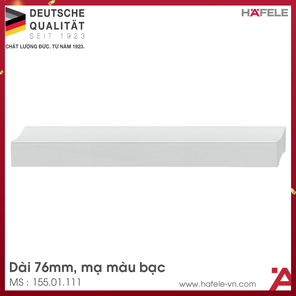 Tay Nắm Nhôm 76mm Hafele 155.01.111