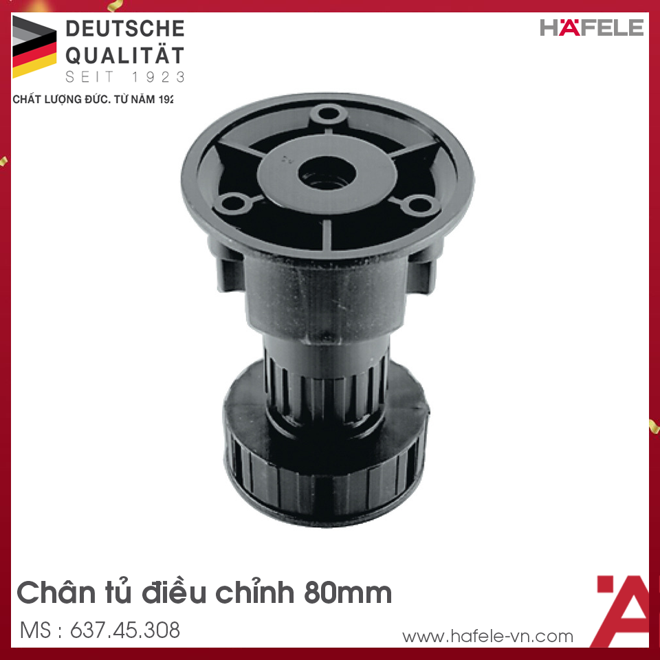 Chân Tủ Bằng Nhựa 80mm Hafele 637.45.308