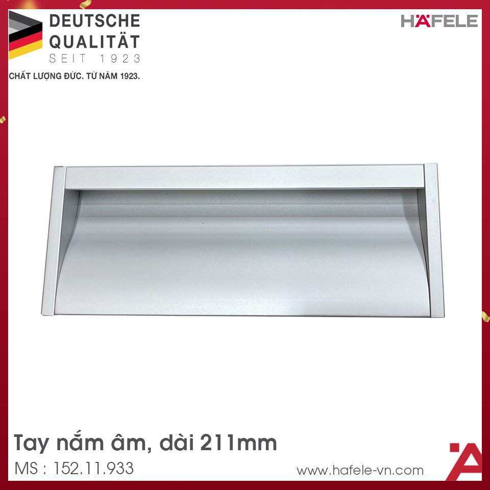 Tay Nắm Tủ Âm 211mm Hafele 152.11.933