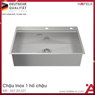 Chậu Rửa Chén Inox HS24-SSN1S-7650 Hafele 567.20.627