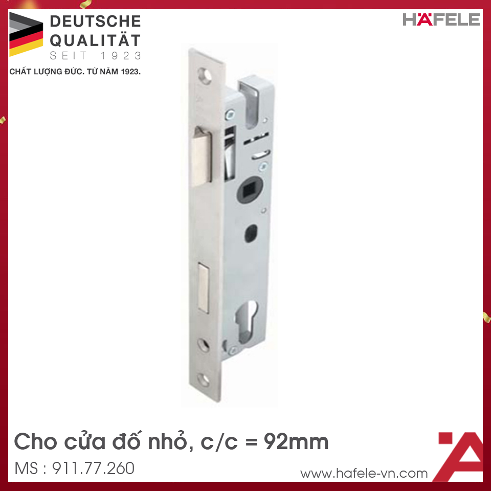 Thân Khóa Lưỡi Gà Chốt Chết Cửa Đố Nhỏ Hafele 911.77.260