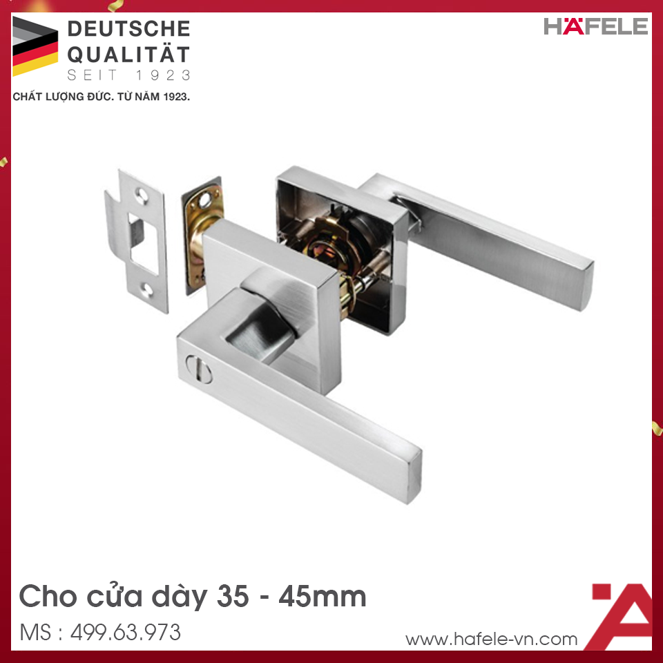 Bộ Khóa Tay Nắm Cửa WC Dạng Thẳng Hafele 499.63.973